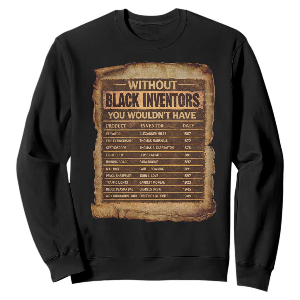 Black Inventors Sweatshirt Afro African Melanin Black History Month Juneteenth TS10 Black Print Your Wear