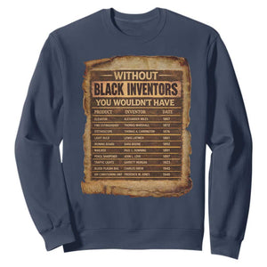 Black Inventors Sweatshirt Afro African Melanin Black History Month Juneteenth TS10 Navy Print Your Wear