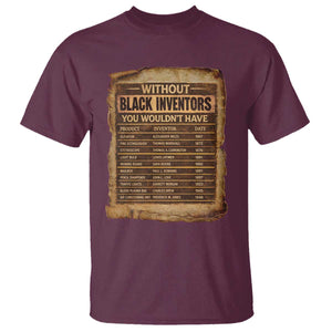 Black Inventors T Shirt Afro African Melanin Black History Month Juneteenth TS10 Maroon Print Your Wear
