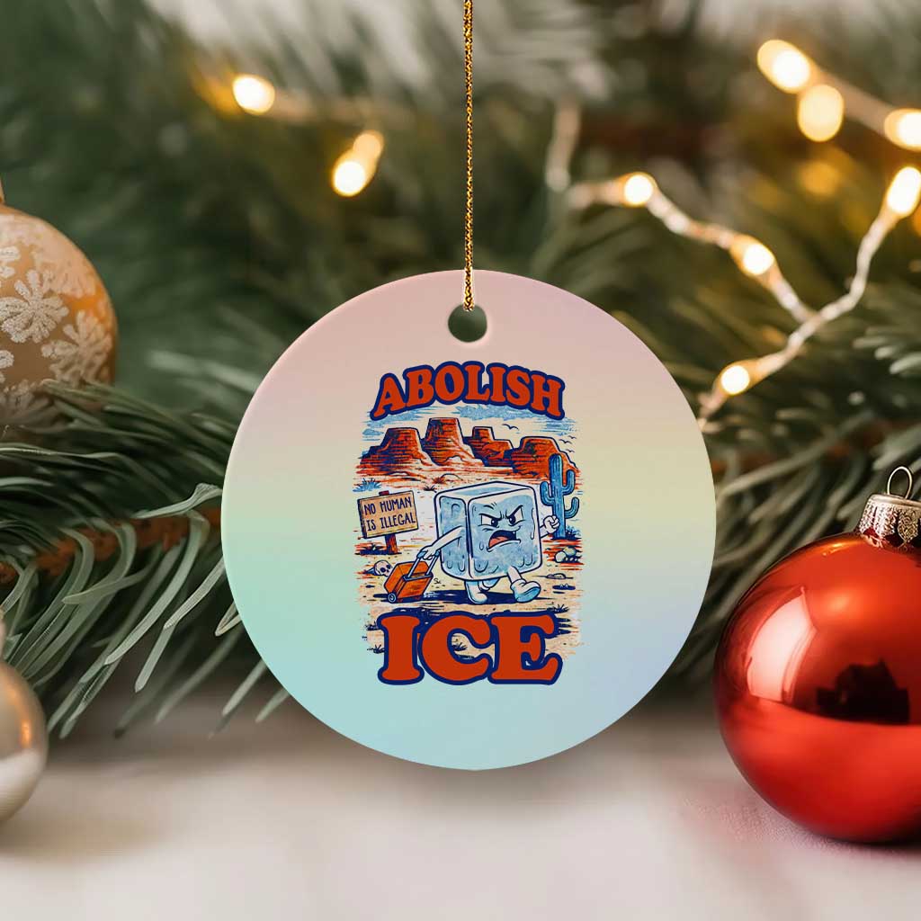 Abolish Ice Protest Ceramic Ornament Retro Protest No Human Is Illegal TS10 1pc Pastel Print Your Wear