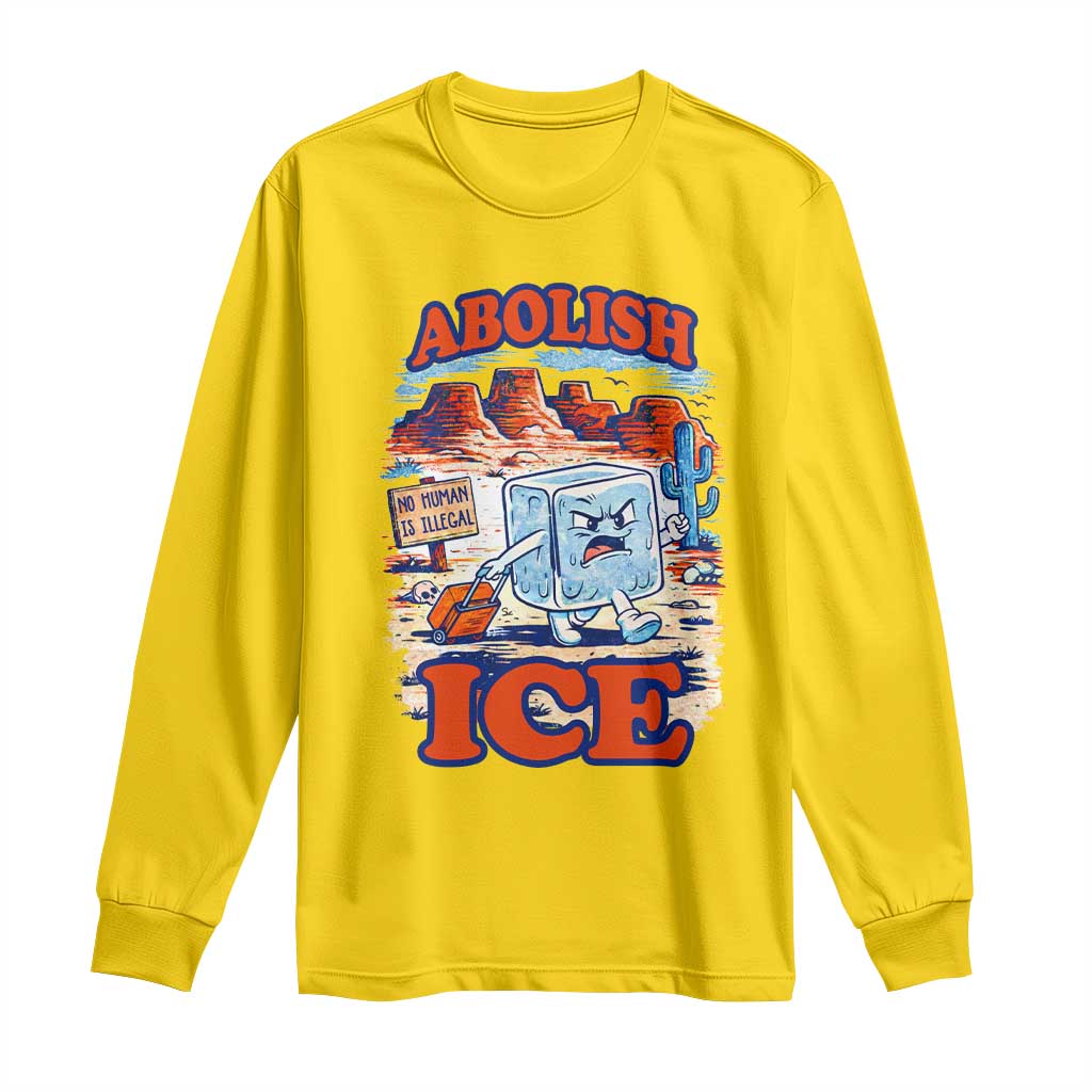 Abolish Ice Protest Long Sleeve Shirt Retro Protest No Human Is Illegal TS10 Daisy Print Your Wear