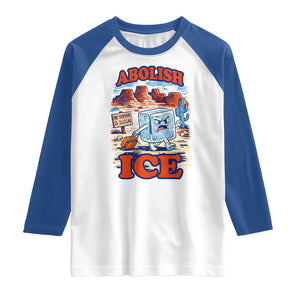 Abolish Ice Protest Raglan Shirt Retro Protest No Human Is Illegal TS10 White Royal Print Your Wear