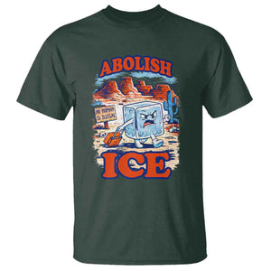 Abolish Ice Protest T Shirt Retro Protest No Human Is Illegal TS10 Dark Forest Green Print Your Wear