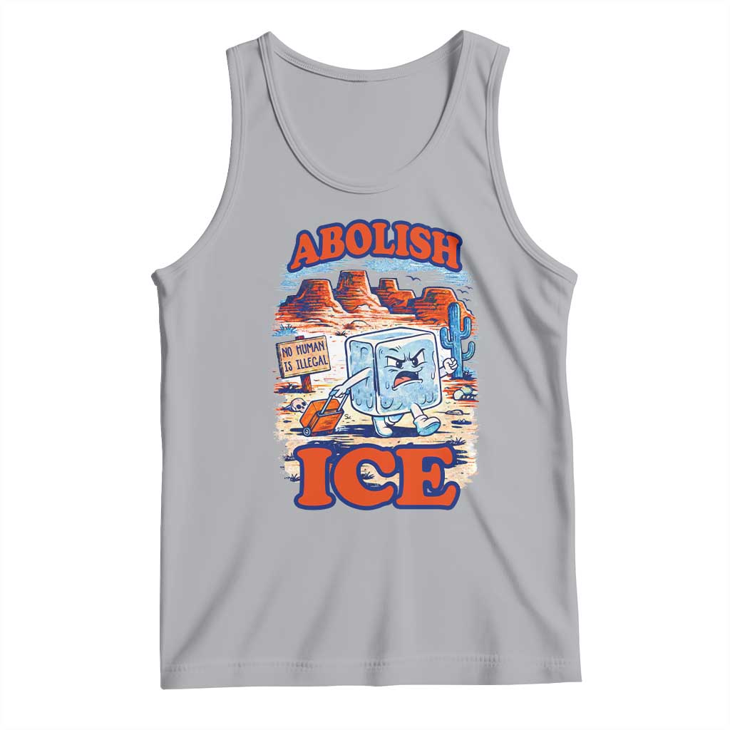 Abolish Ice Protest Tank Top Retro Protest No Human Is Illegal TS10 Athletic Heather Print Your Wear
