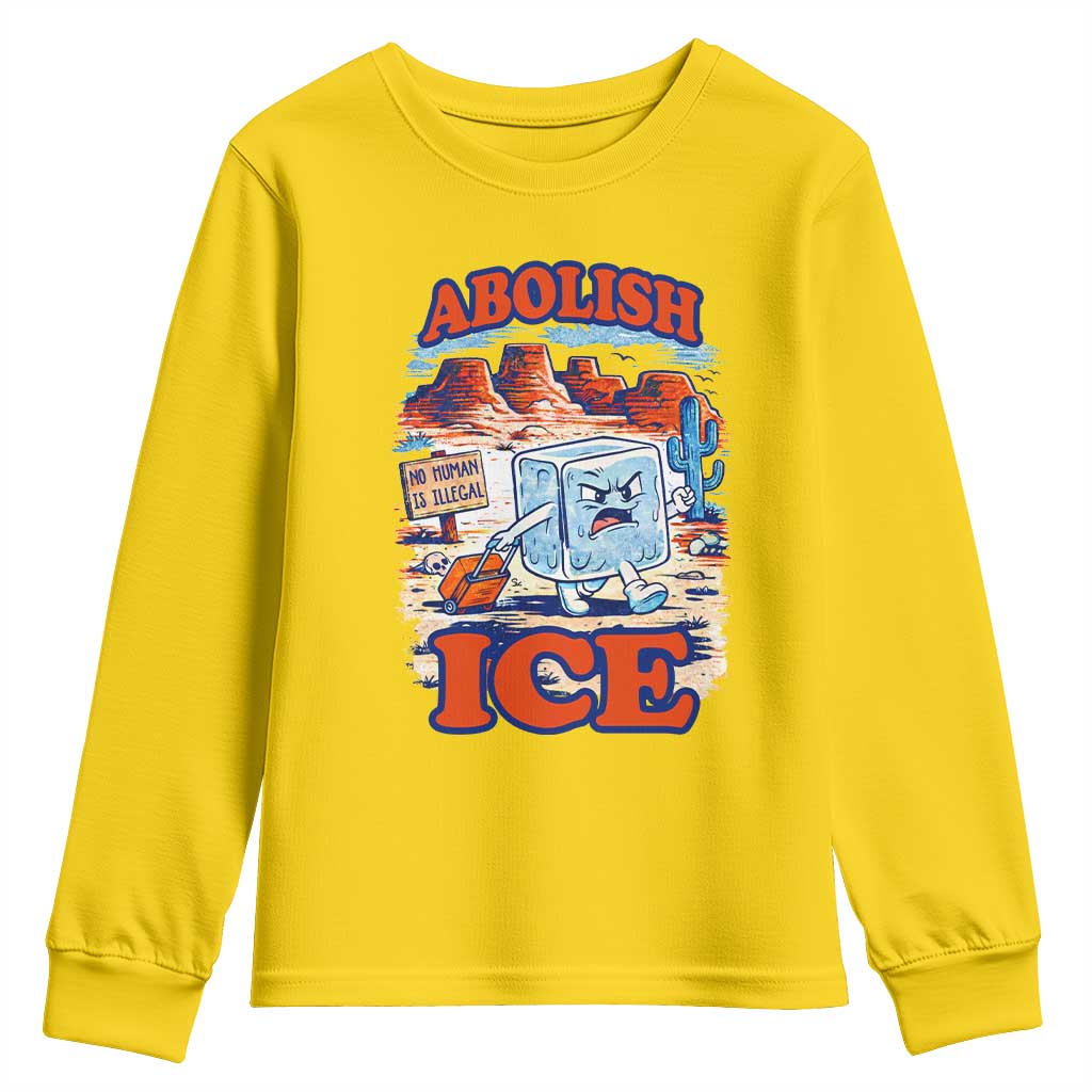 Abolish Ice Protest Youth Sweatshirt Retro Protest No Human Is Illegal TS10 Daisy Print Your Wear