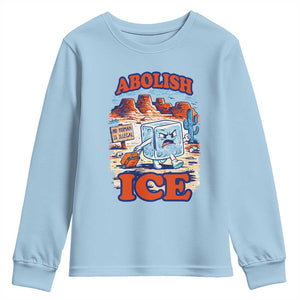 Abolish Ice Protest Youth Sweatshirt Retro Protest No Human Is Illegal TS10 Light Blue Print Your Wear