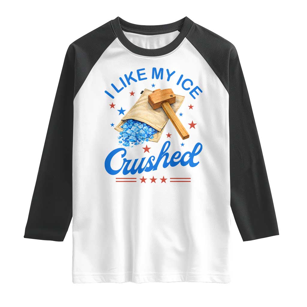 Subtle Abolish ICE Raglan Shirt Funny Vintage I Like My Ice Crushed TS10 White Black Print Your Wear