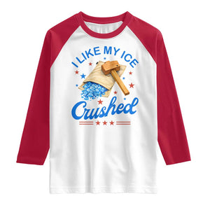 Subtle Abolish ICE Raglan Shirt Funny Vintage I Like My Ice Crushed TS10 White Red Print Your Wear