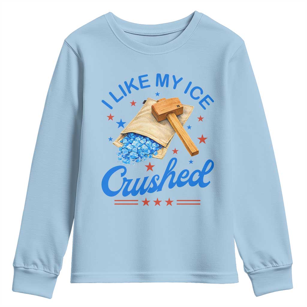 Subtle Abolish ICE Youth Sweatshirt Funny Vintage I Like My Ice Crushed TS10 Light Blue Print Your Wear