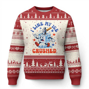 Subtle Abolish ICE Ugly Christmas Sweater Vintage I Like My Ice Crushed TS10 Beige Red Print Your Wear
