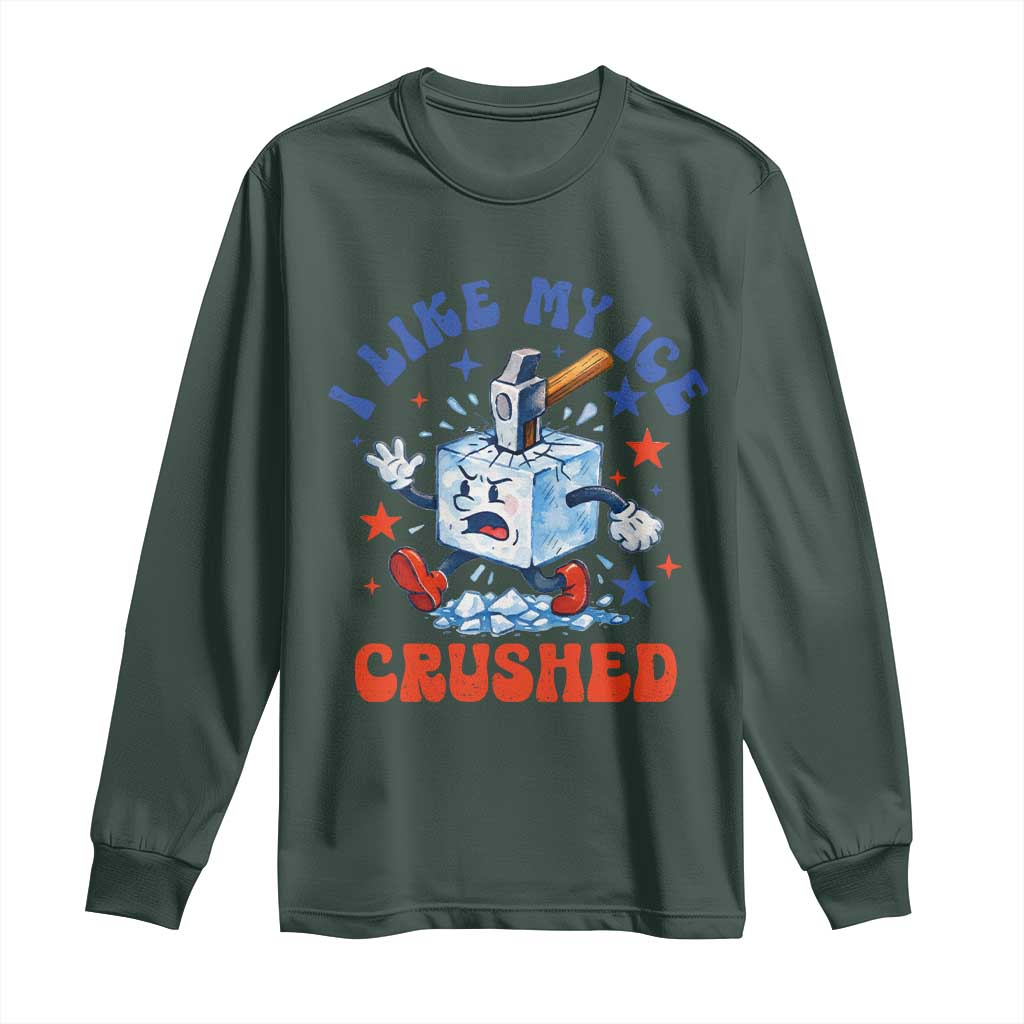 Subtle Abolish ICE Long Sleeve Shirt Vintage I Like My Ice Crushed TS10 Dark Forest Green Print Your Wear