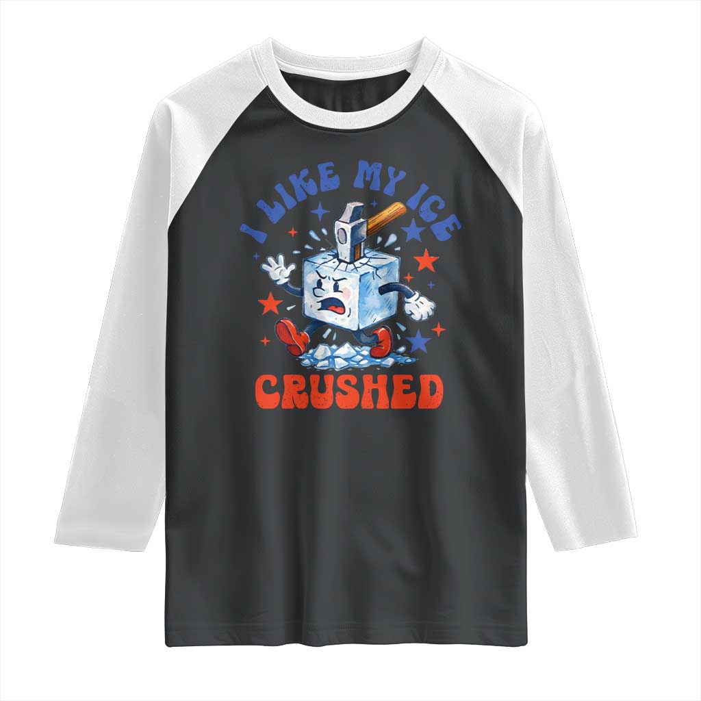 Subtle Abolish ICE Raglan Shirt Vintage I Like My Ice Crushed TS10 Black White Print Your Wear