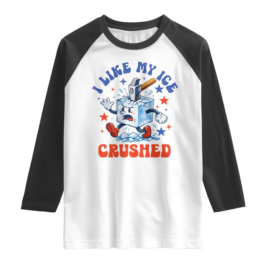Subtle Abolish ICE Raglan Shirt Vintage I Like My Ice Crushed TS10 White Black Print Your Wear