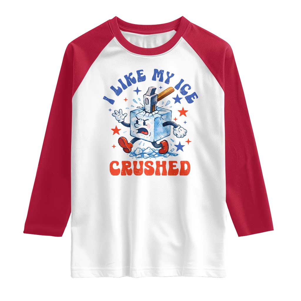 Subtle Abolish ICE Raglan Shirt Vintage I Like My Ice Crushed TS10 White Red Print Your Wear