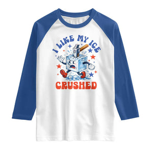 Subtle Abolish ICE Raglan Shirt Vintage I Like My Ice Crushed TS10 White Royal Print Your Wear