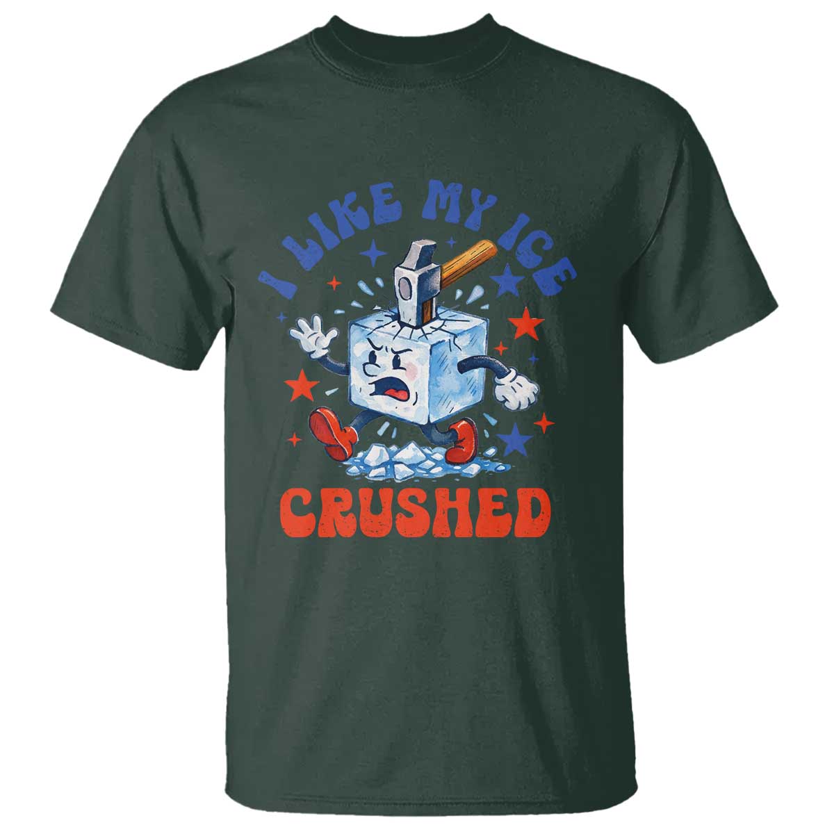 Subtle Abolish ICE T Shirt Vintage I Like My Ice Crushed TS10 Dark Forest Green Print Your Wear