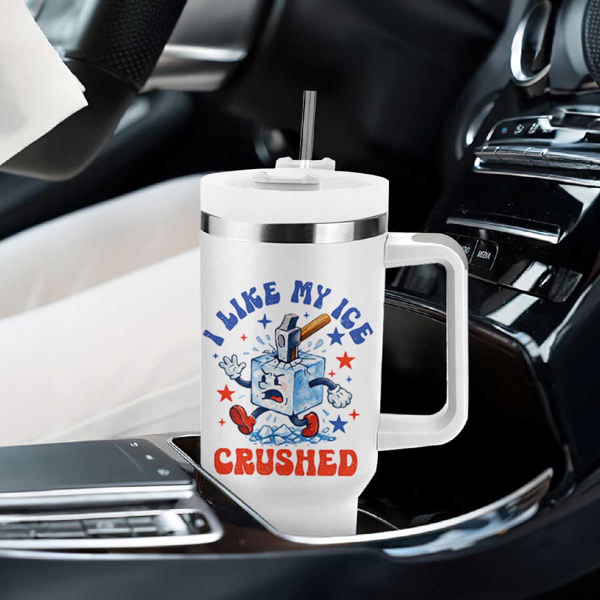 Subtle Abolish ICE Tumbler With Handle Vintage I Like My Ice Crushed TS10 Print Your Wear