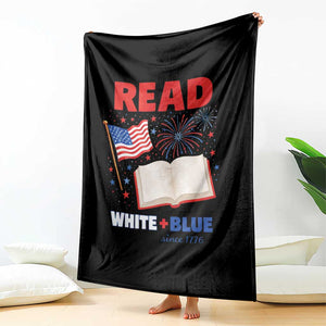 Patriotic Bookish 4th Of July Read White Blue Since 1776 Throw Blanket TS10 Print Your Wear