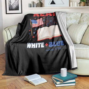Patriotic Bookish 4th Of July Read White Blue Since 1776 Throw Blanket TS10 Print Your Wear