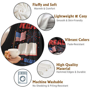 Patriotic Bookish 4th Of July Read White Blue Since 1776 Throw Blanket TS10 Print Your Wear