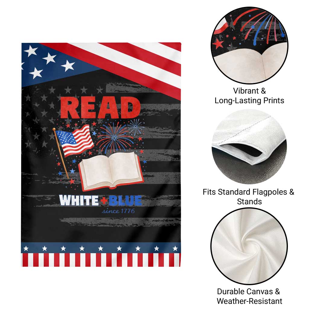 Patriotic Bookish 4th Of July Read White Blue Since 1776 Patriotic Garden Flag TS10 Print Your Wear