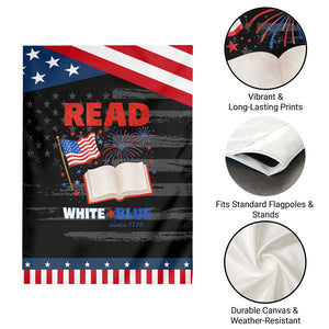 Patriotic Bookish 4th Of July Read White Blue Since 1776 Patriotic Garden Flag TS10 Print Your Wear