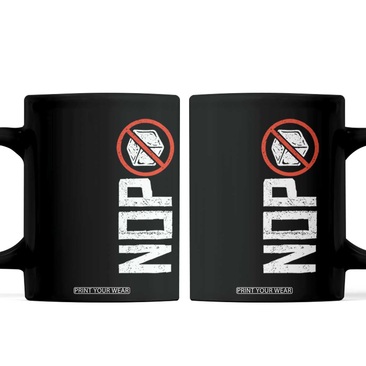 No ICE Protest Coffee Mug Nope Sign Vertical TS10 Black Print Your Wear