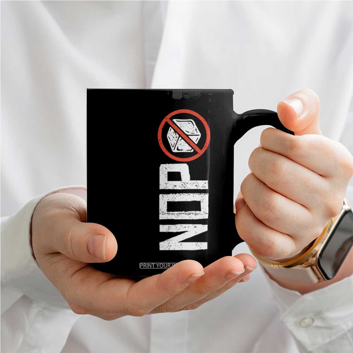 No ICE Protest Coffee Mug Nope Sign Vertical TS10 Print Your Wear