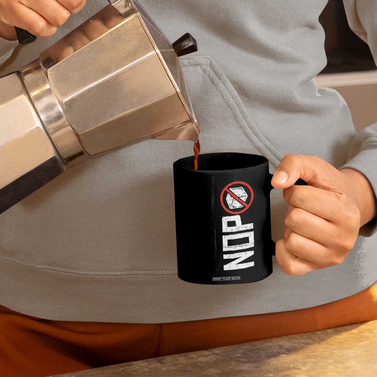 No ICE Protest Coffee Mug Nope Sign Vertical TS10 Print Your Wear
