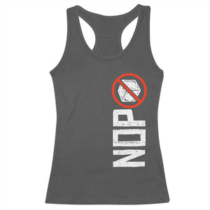 No ICE Protest Racerback Tank Top Nope Sign Vertical TS10 Dark Heather Print Your Wear