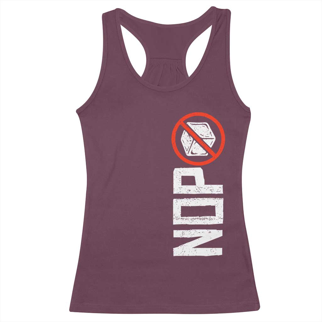 No ICE Protest Racerback Tank Top Nope Sign Vertical TS10 Maroon Print Your Wear