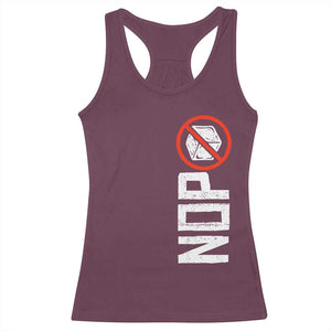 No ICE Protest Racerback Tank Top Nope Sign Vertical TS10 Maroon Print Your Wear