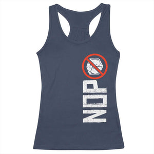 No ICE Protest Racerback Tank Top Nope Sign Vertical TS10 Navy Print Your Wear
