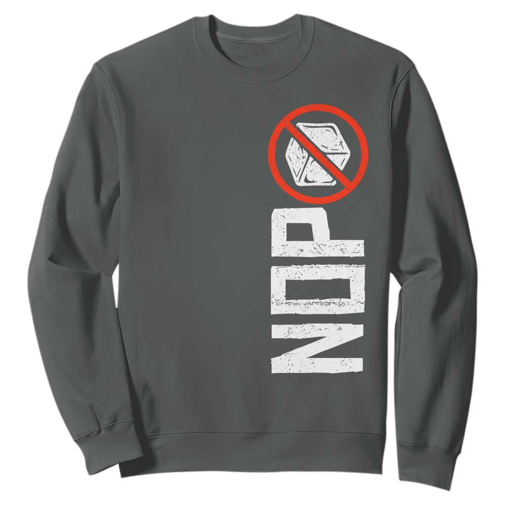 No ICE Protest Sweatshirt Nope Sign Vertical TS10 Dark Heather Print Your Wear