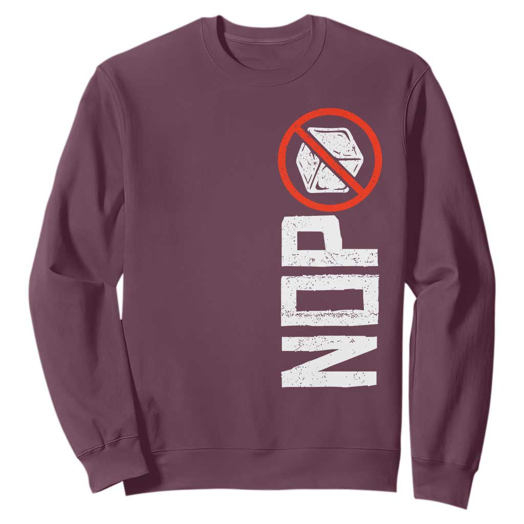 No ICE Protest Sweatshirt Nope Sign Vertical TS10 Maroon Print Your Wear
