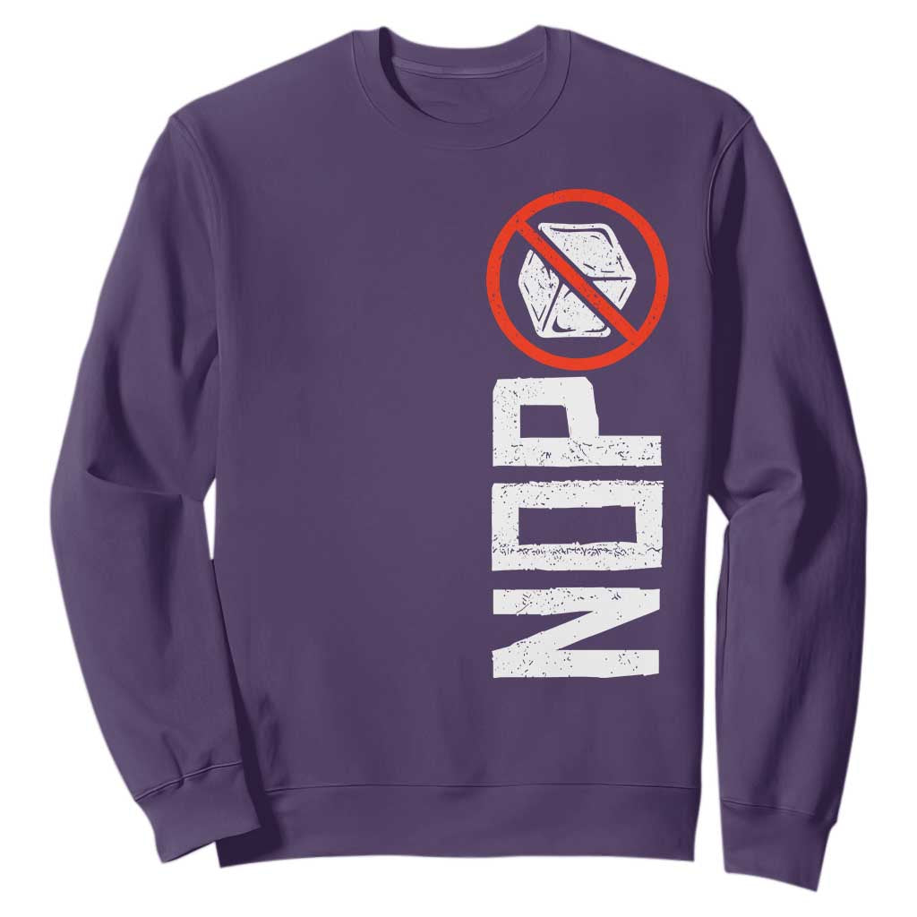 No ICE Protest Sweatshirt Nope Sign Vertical TS10 Purple Print Your Wear