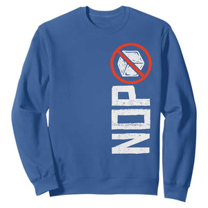 No ICE Protest Sweatshirt Nope Sign Vertical TS10 Royal Blue Print Your Wear