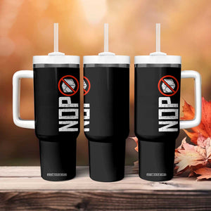 No ICE Protest Tumbler With Handle Nope Sign Vertical TS10 Print Your Wear