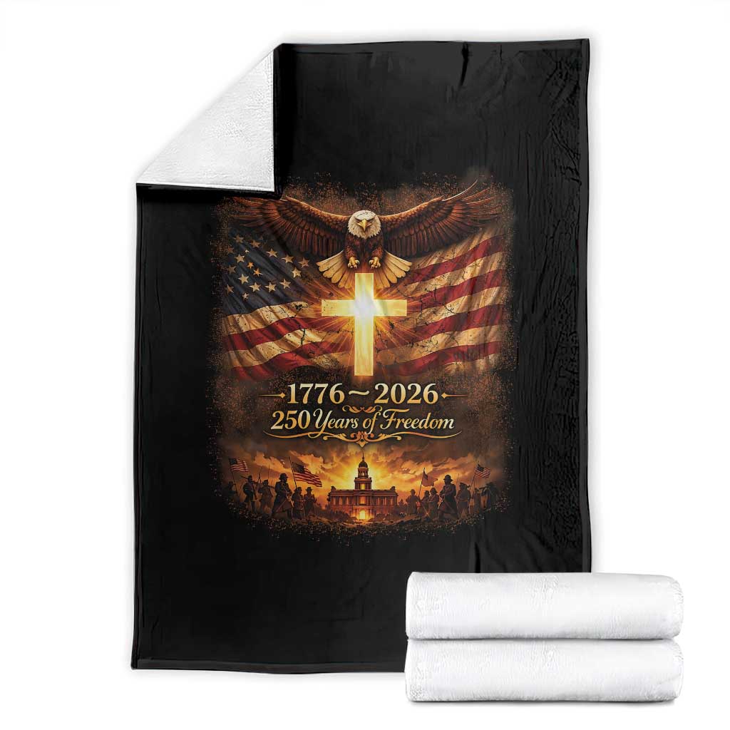 250th Anniversary USA Throw Blanket 1776 2026 4th of July Patriotic Us 250 Flag TS10 Black Print Your Wear