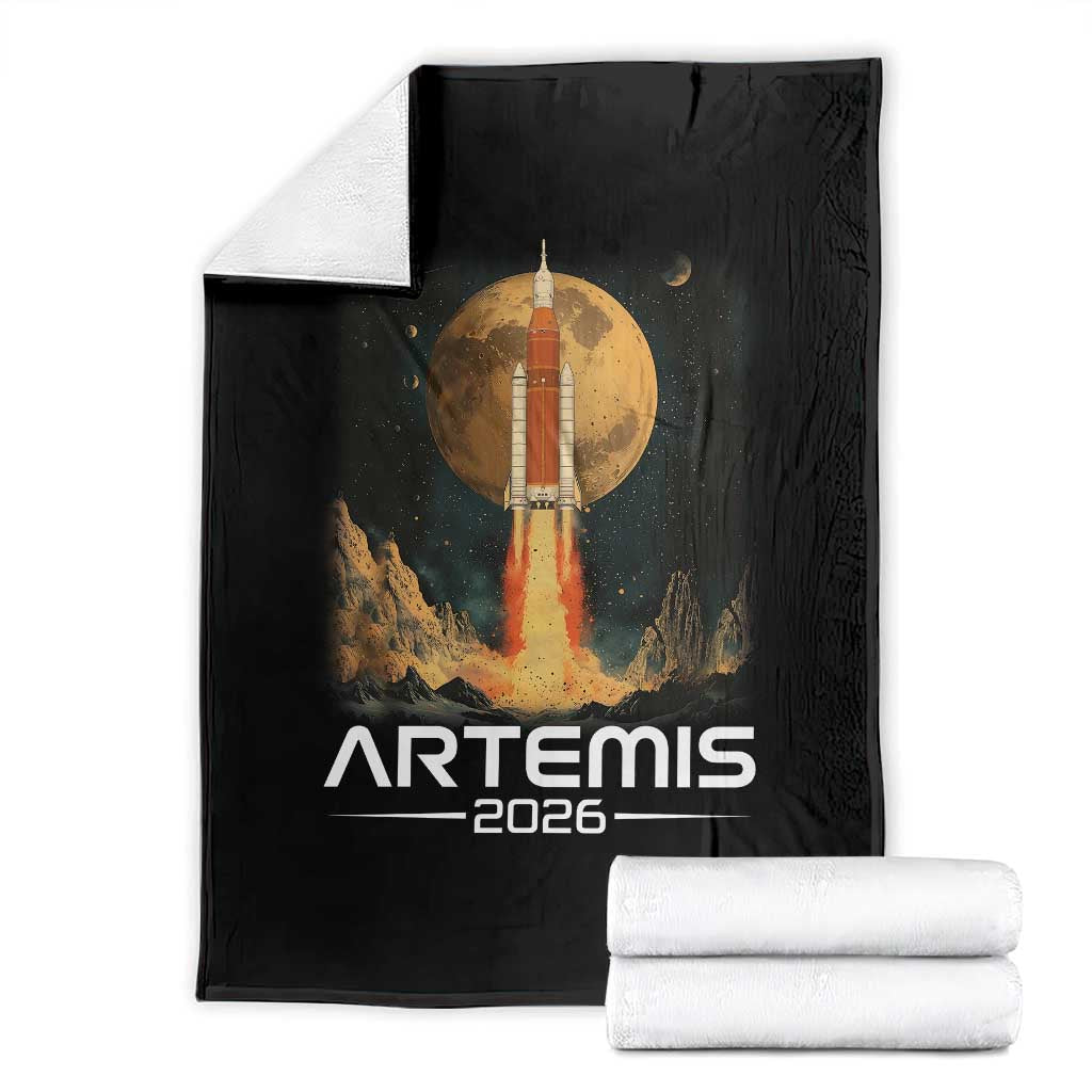 Launch To The Moon Mission Throw Blanket TS10 Black Print Your Wear
