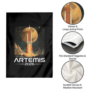 Launch To The Moon Mission Garden Flag TS10 Print Your Wear
