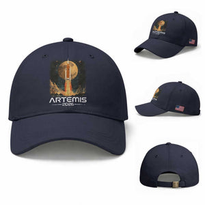 Launch To The Moon Mission Baseball Cap TS10 Baseball Cap Universal Fit Navy Print Your Wear