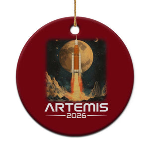 Launch To The Moon Mission Ceramic Ornament TS10 1pc Red Print Your Wear