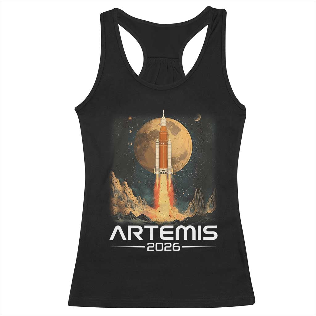 Launch To The Moon Mission Racerback Tank Top TS10 Black Print Your Wear