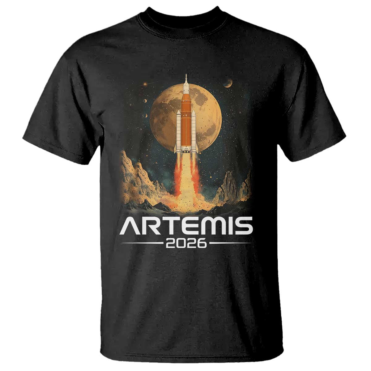 Launch To The Moon Mission T Shirt TS10 Black Print Your Wear