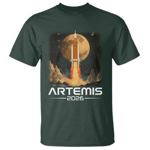 Launch To The Moon Mission T Shirt TS10 Dark Forest Green Print Your Wear