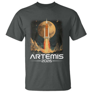 Launch To The Moon Mission T Shirt TS10 Dark Heather Print Your Wear