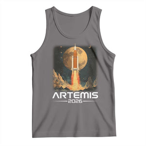 Launch To The Moon Mission Tank Top TS10 Deep Heather Print Your Wear