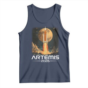 Launch To The Moon Mission Tank Top TS10 Navy Print Your Wear