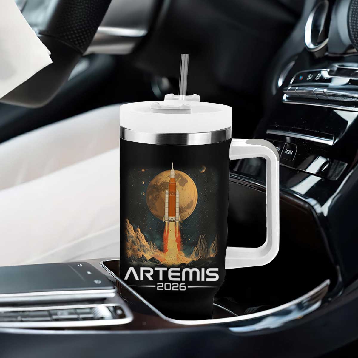 Launch To The Moon Mission Tumbler With Handle TS10 Print Your Wear